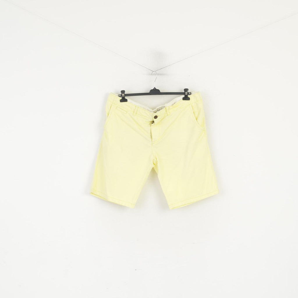 Jet Lag Men 40 56 Shorts Yellow Cotton Summer Casual Bermuda