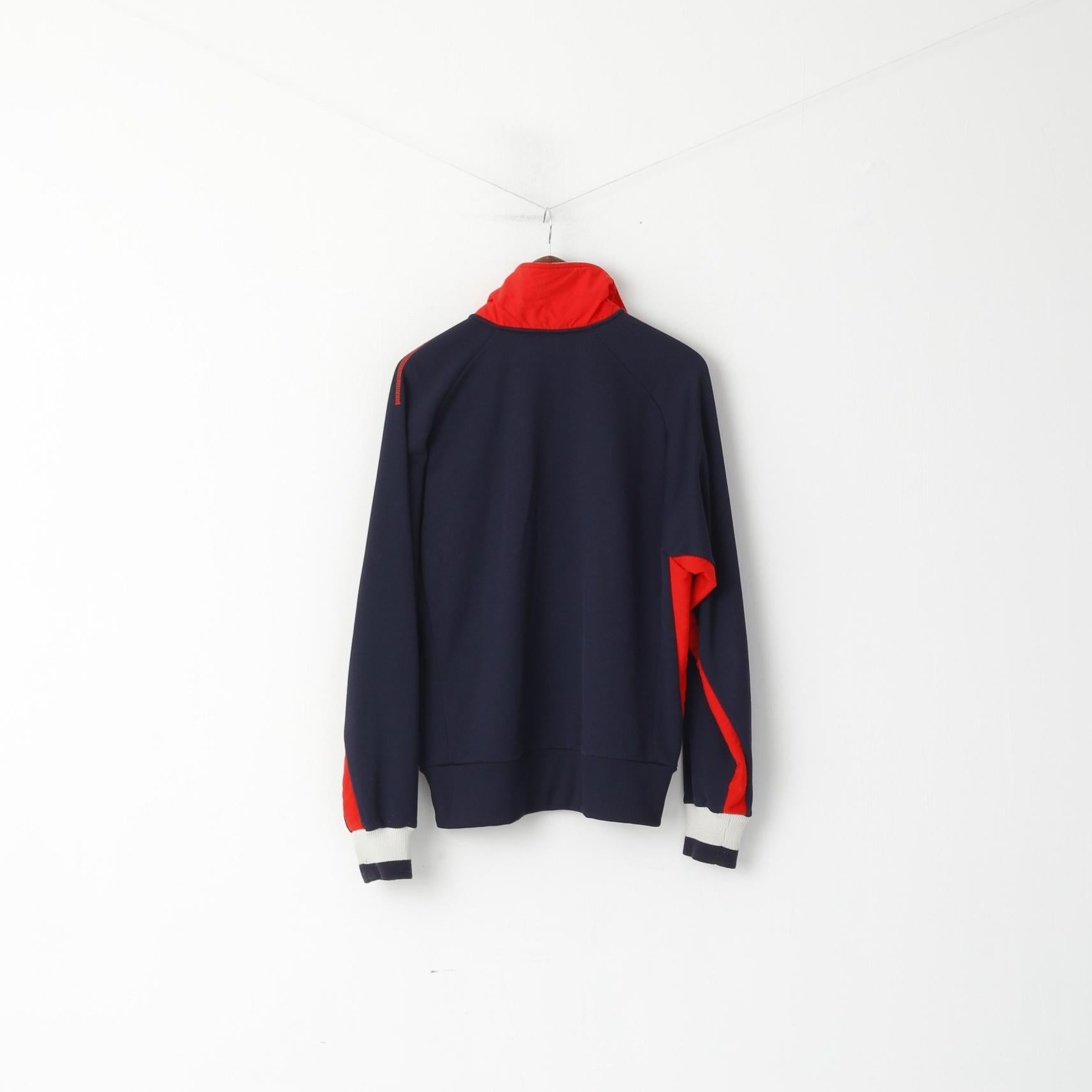 Felpa Puma da uomo M, blu scuro, vintage, da allenamento, con cerniera intera, retro