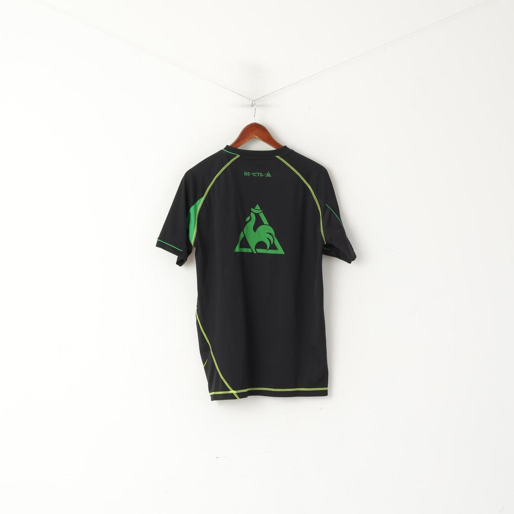 Le coq Sportif Men M Shirt Black Hibernian Edinburgh Football Club Jersey Sport Top