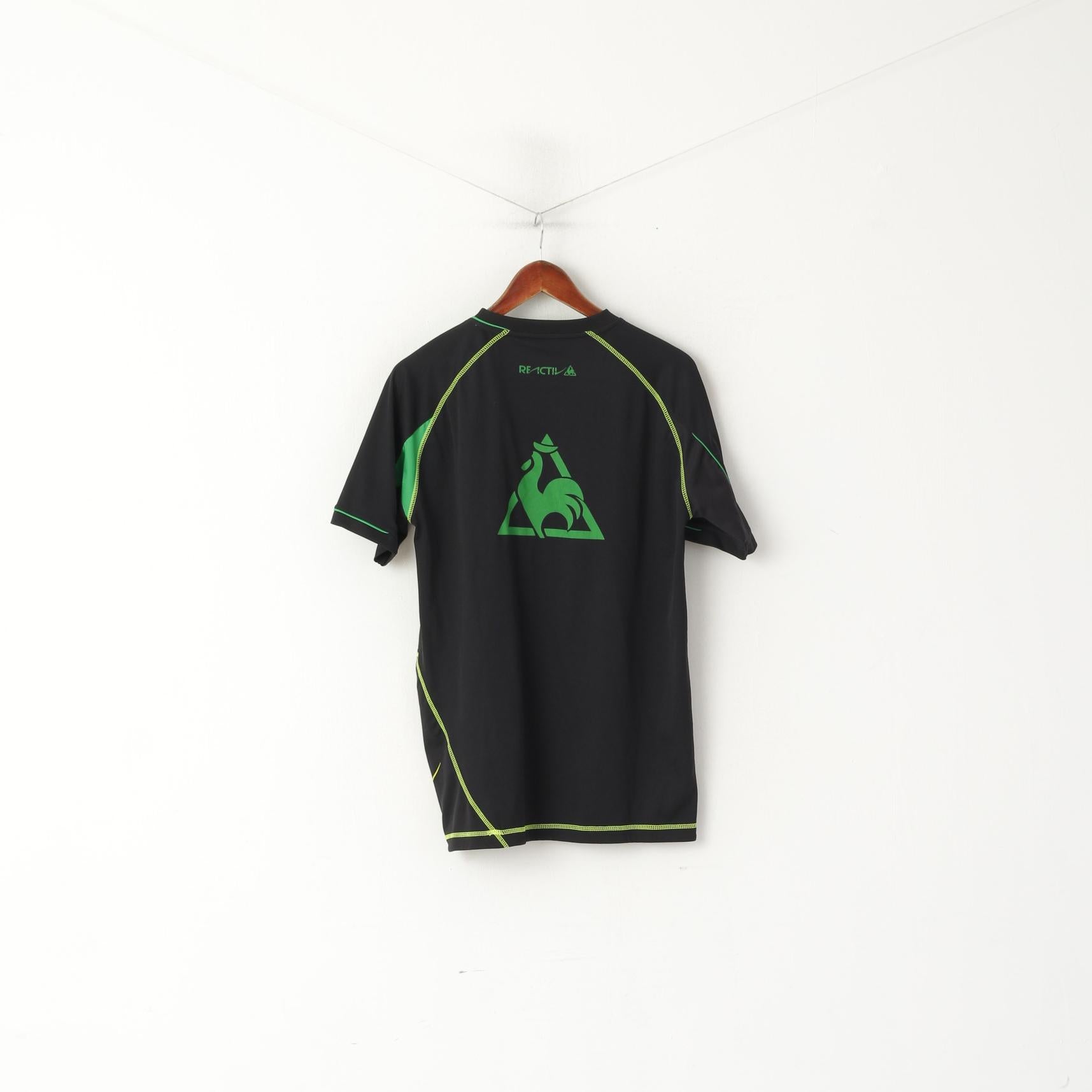Le coq Sportif Men M Shirt Black Hibernian Edinburgh Football Club Jersey Sport Top