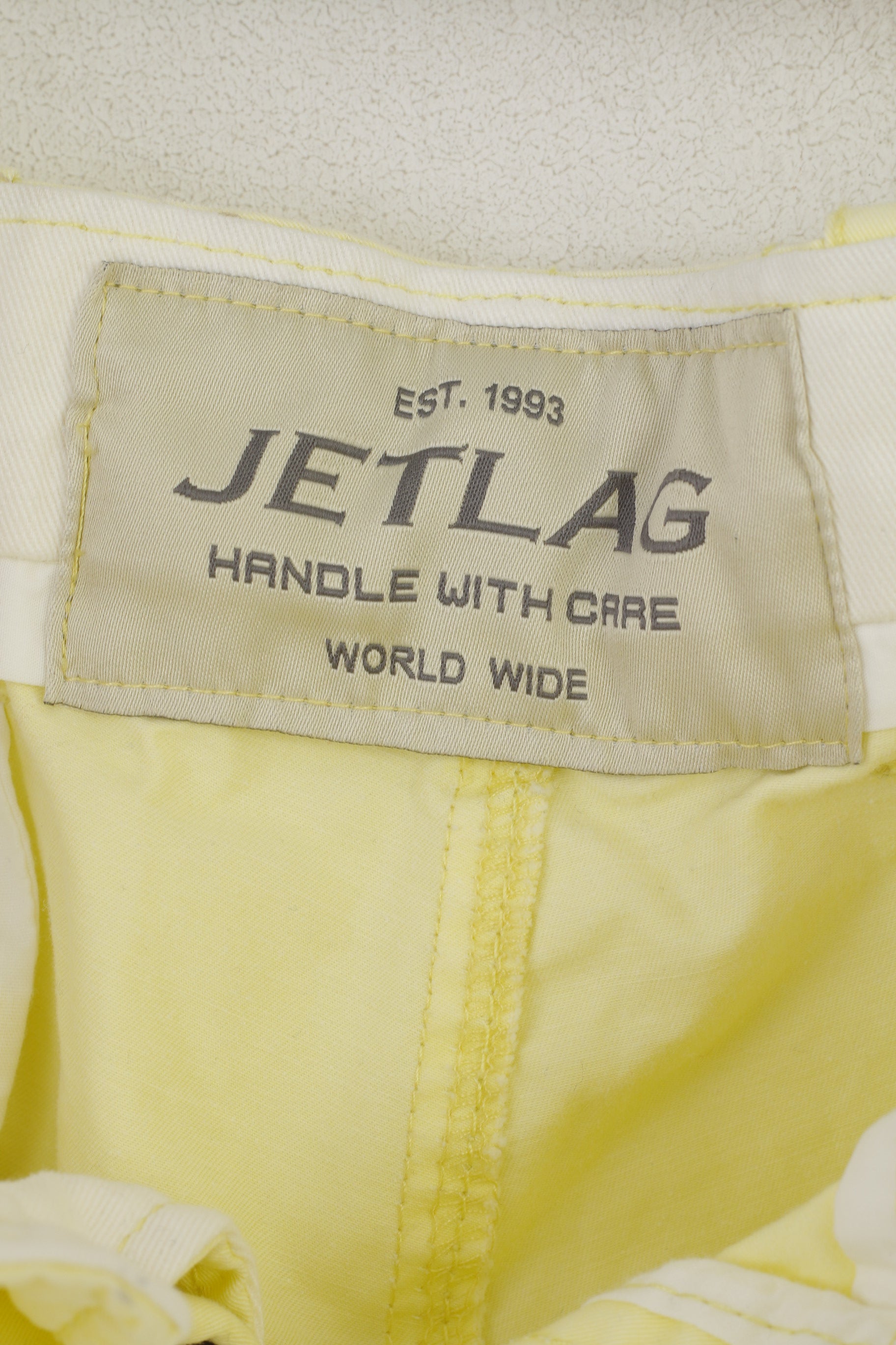 Jet Lag Hommes 40 56 Short Jaune Coton Été Bermuda Décontracté