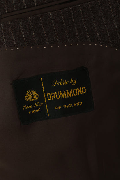 Centaur Men 44 Blazer Brown Striped British Drummond New Wool Single Breasted Jacket