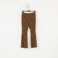 Nouveau M&amp;S édition limitée femmes 10 38 pantalon marron Paisley Stretch jambes larges