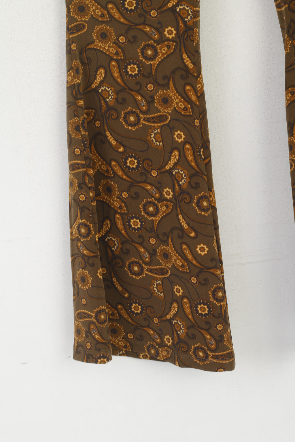 Nouveau M&amp;S édition limitée femmes 10 38 pantalon marron Paisley Stretch jambes larges