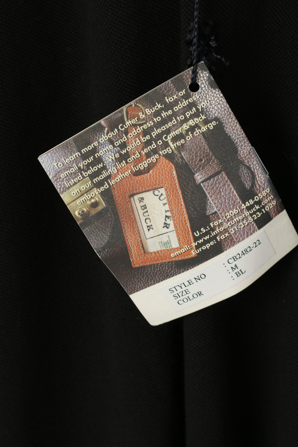 New Cutter & Buck Men M (L) Polo Shirt Black Cotton Aldwark Manor Golf Club Top