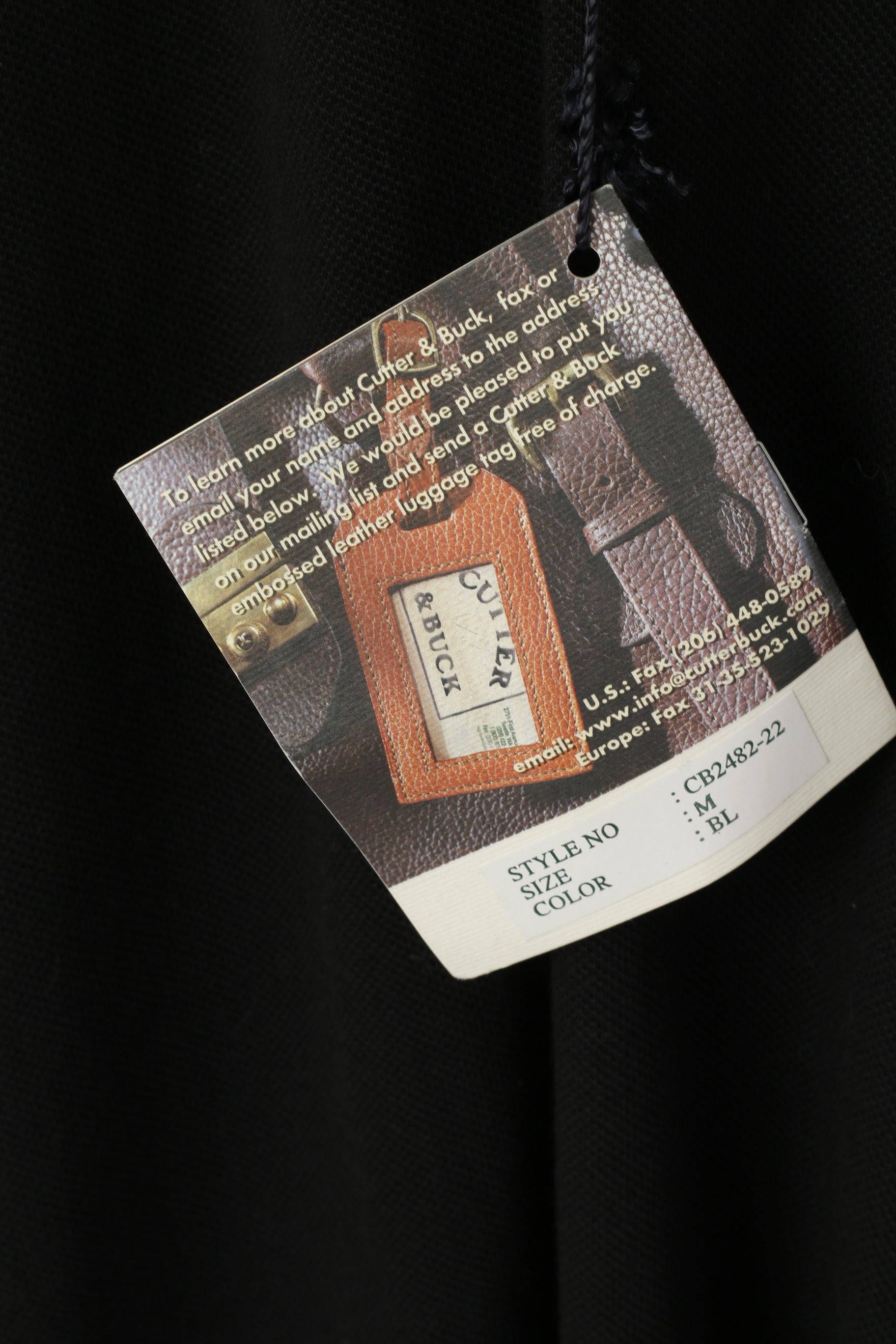 New Cutter & Buck Men M (L) Polo Shirt Black Cotton Aldwark Manor Golf Club Top