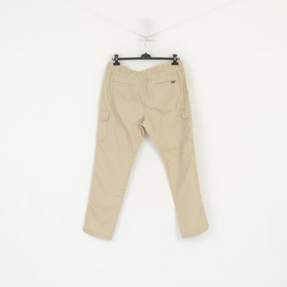 Piazaa Italia Man Men XXL Trousers Beige Cotton Work Fit Classic Cargo Pants