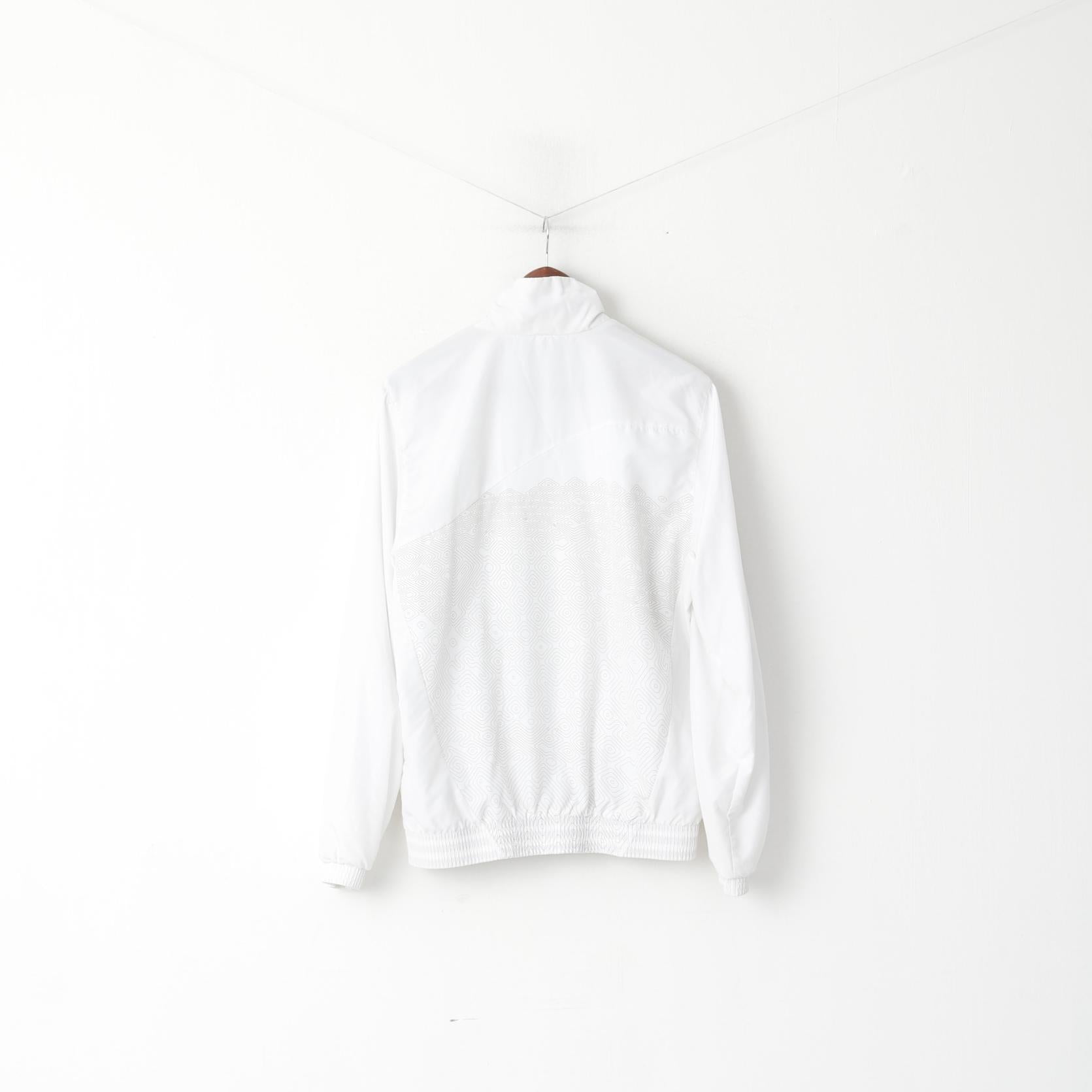 Adidas Men M 180 Jacket White Shiny Bomber Activewear Full Zipper Mesh Lined Top