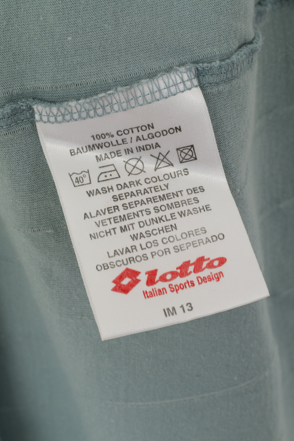 Maglietta Lotto da uomo M blu pastello vintage sportiva italiana anni '90 con scollo a V. Top sportivo