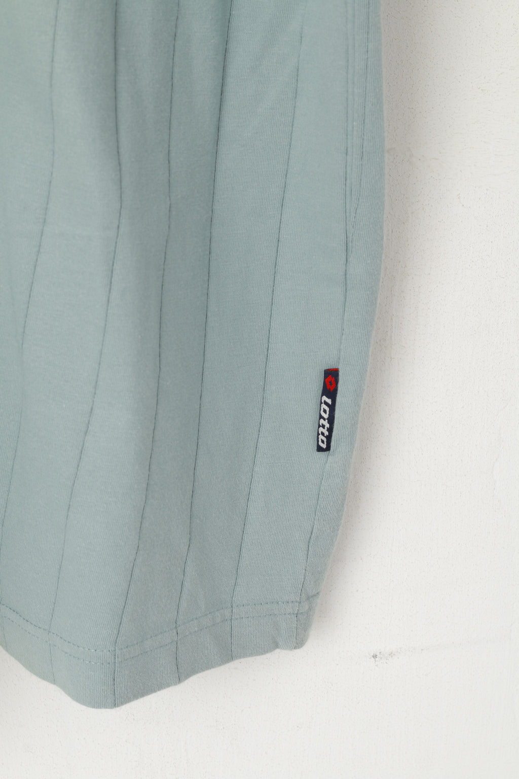 Maglietta Lotto da uomo M blu pastello vintage sportiva italiana anni '90 con scollo a V. Top sportivo