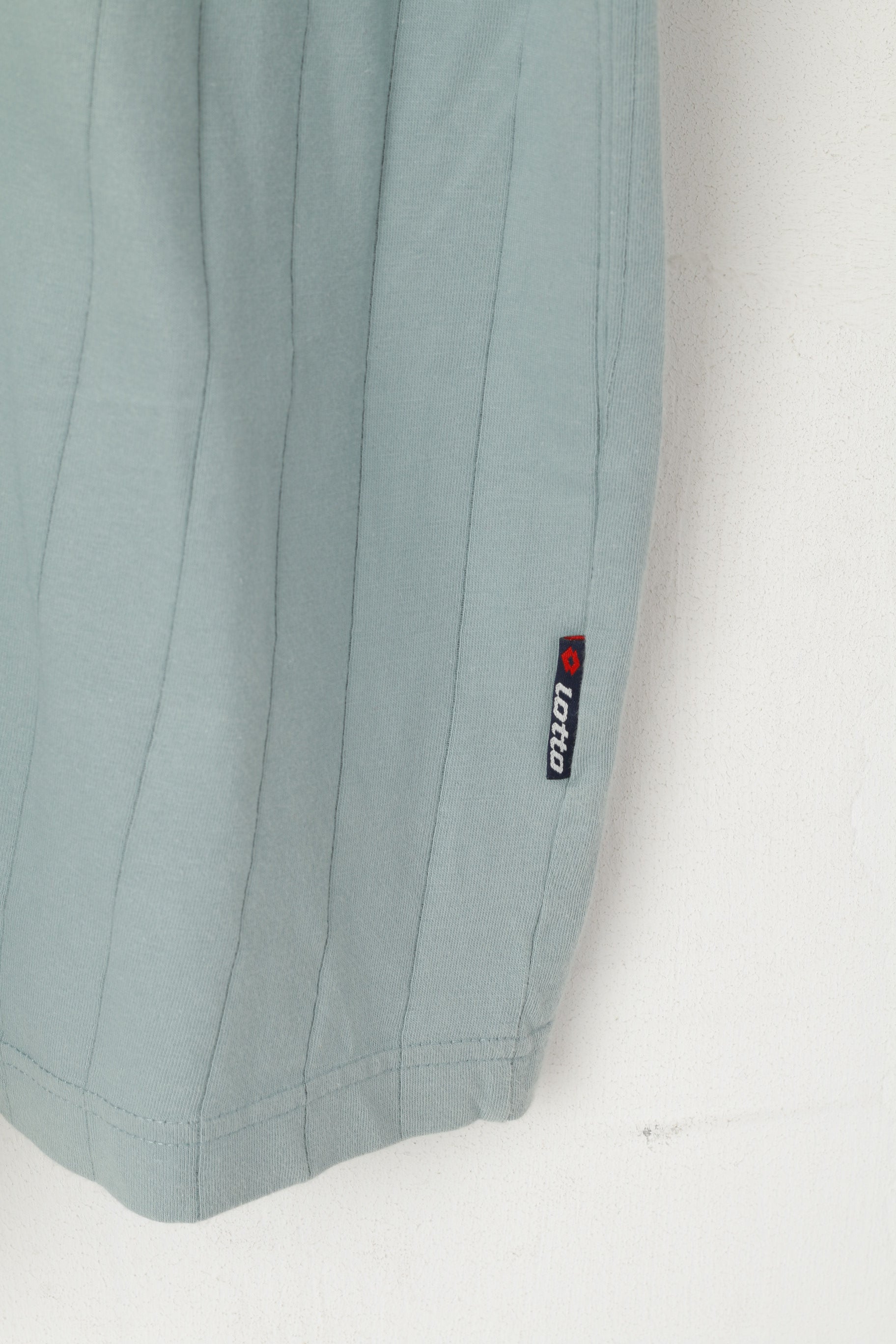 Lotto Men M Shirt Bleu Pastel vintage Italien Sports 90's V Neck Sport Top