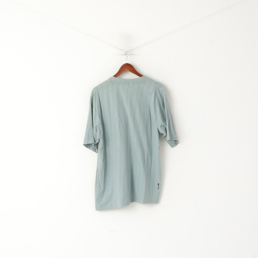 Maglietta Lotto da uomo M blu pastello vintage sportiva italiana anni '90 con scollo a V. Top sportivo