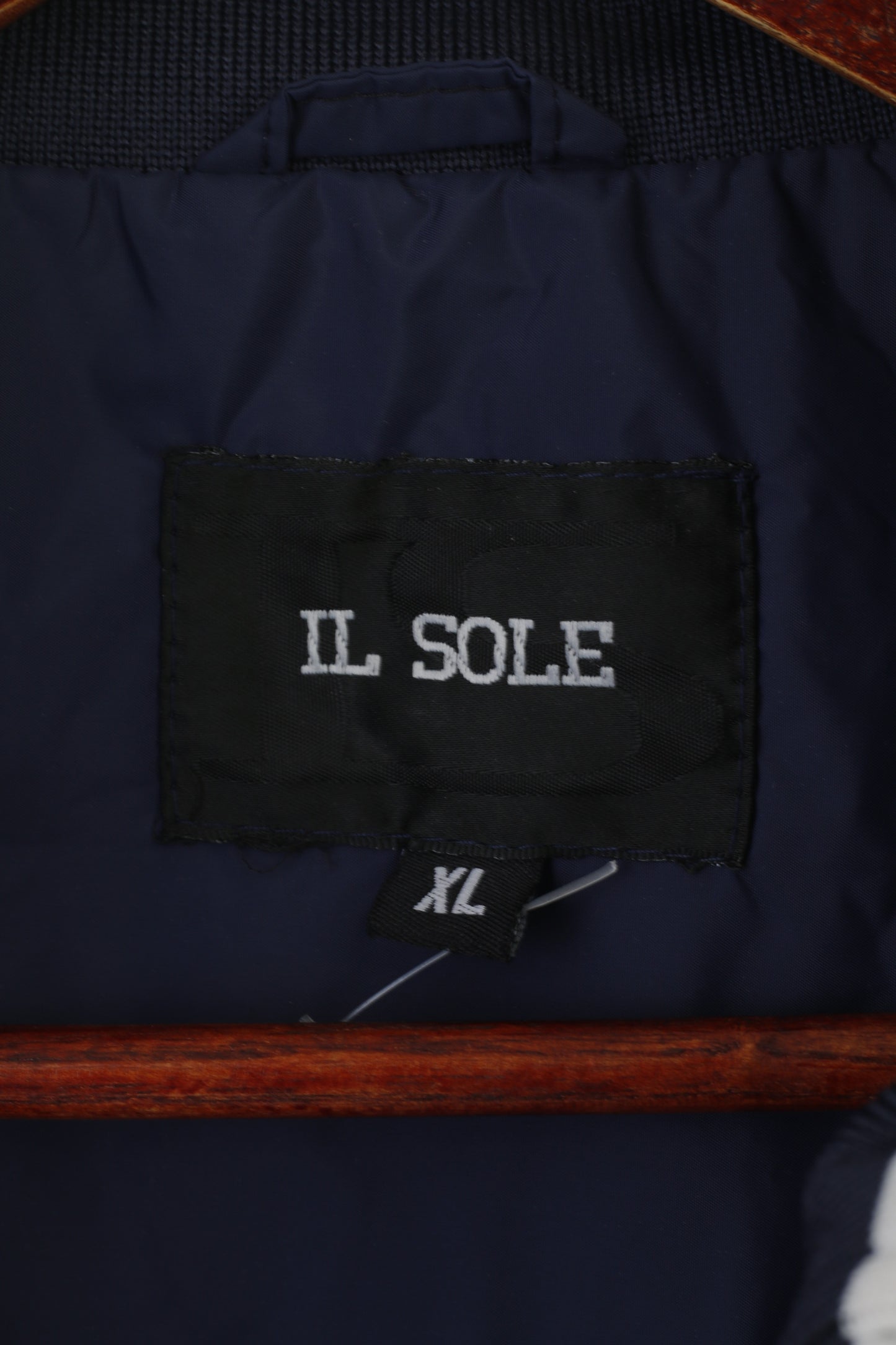 Il Sole Men XL (L) Jacket Navy Nylon Gold Forza Italia Zip Up Lightweight Top