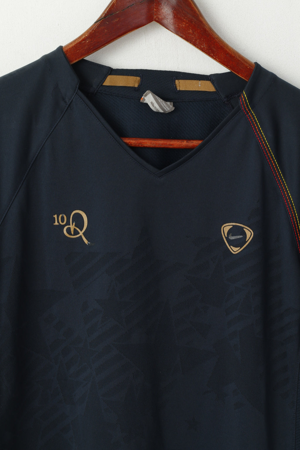 Nike Youth 13-15 Age 158-170 Shirt Navy #10 Ronaldinio Dri Fit Football Jersey Top