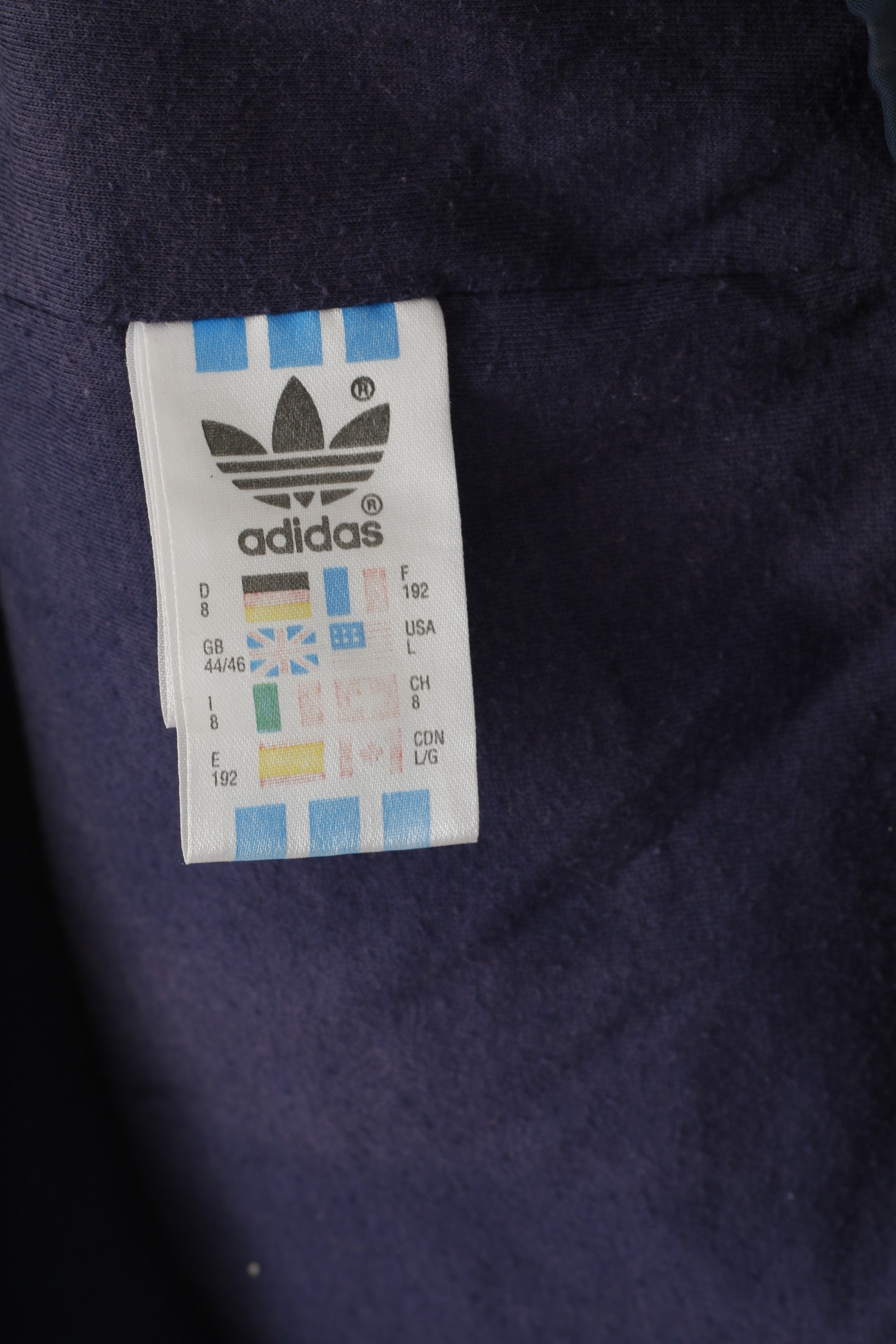 Adidas Hommes L 192 Veste Marine Vintage Équipe Nationale de Handball Suède Zip Up Top