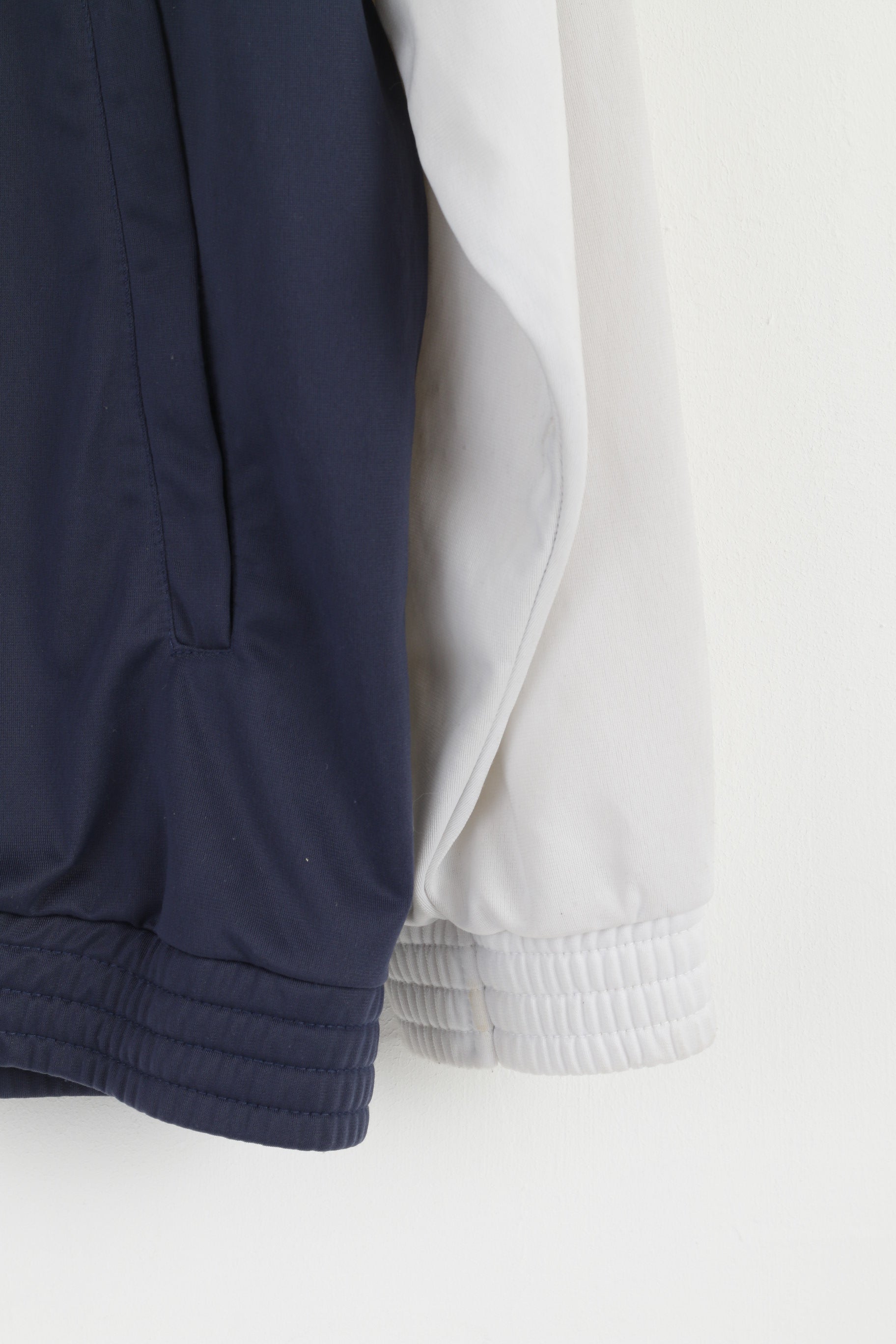 Felpa Umbro da uomo XL blu navy bianco lucido con cerniera intera Active Track Top