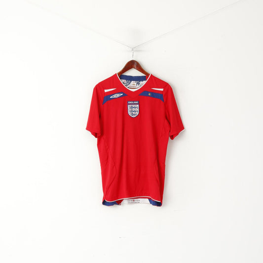 Umbro National England Team Men M Shirt Rouge Football Kick Off 2008 Jersey Top