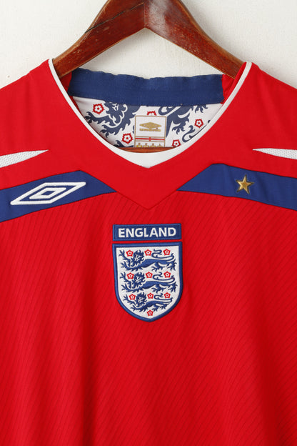 Umbro National England Team Men M Shirt Rouge Football Kick Off 2008 Jersey Top