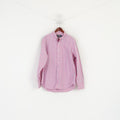 American Living Men XL Casual Shirt Pink Cotton Striped Button Down Collar Long Sleeve Top