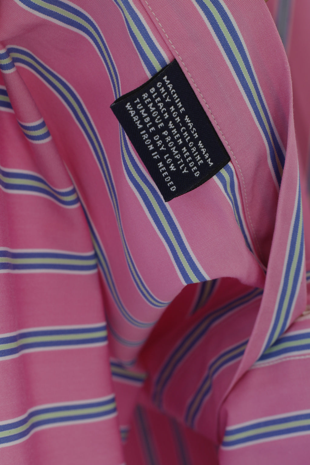 American Living Men XL Casual Shirt Pink Cotton Striped Button Down Collar Long Sleeve Top