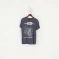 George Star Wars Hommes L Chemise Gris Coton Graphique Haut Décontracté