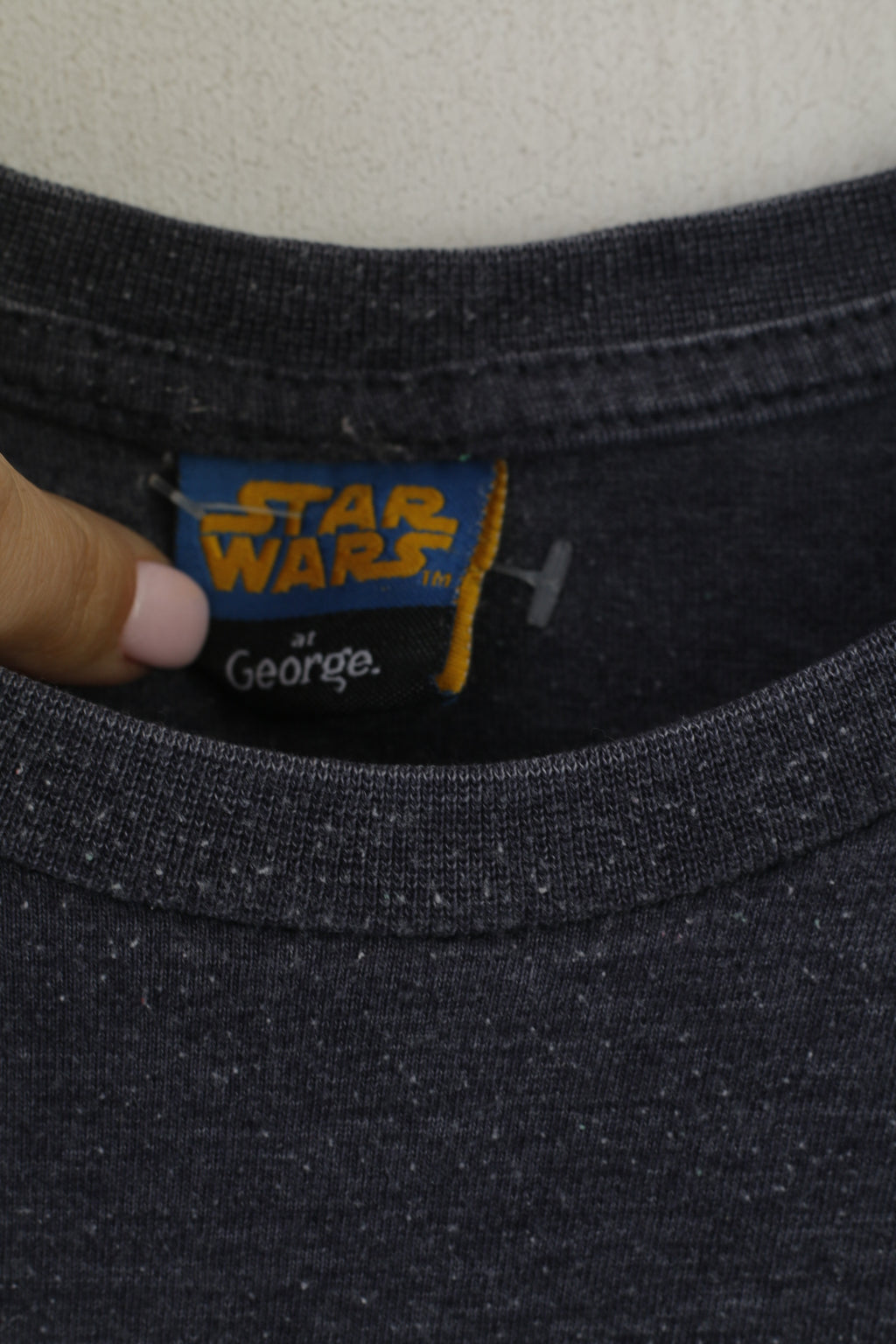 George Star Wars Men L Shirt Gray Cotton Graphic Casual Top