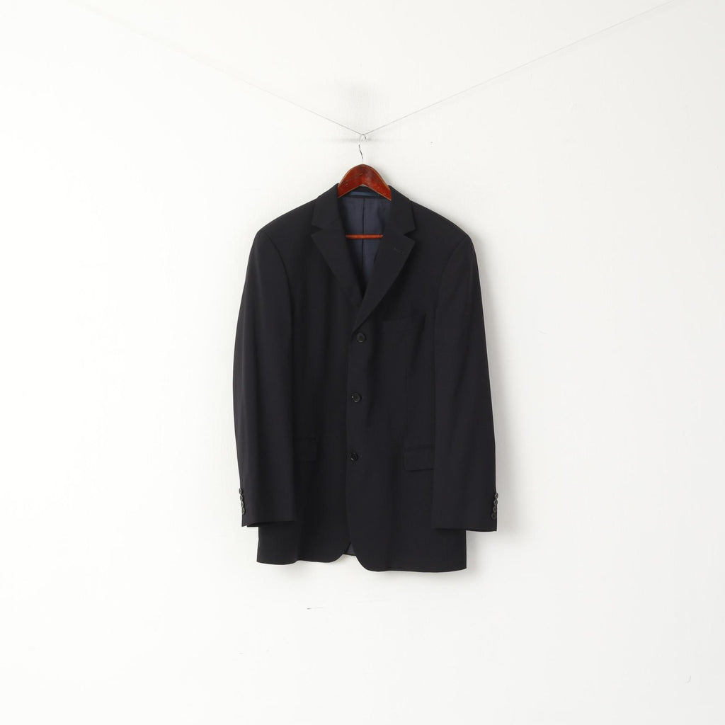 Hugo Boss Men 52 42 Blazer Navy Virgin Wool Rossellini Movie Single Breasted Jacket