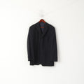 Hugo Boss Hommes 52 42 Blazer Marine Laine Vierge Rossellini Film Veste à Boutonnage Simple