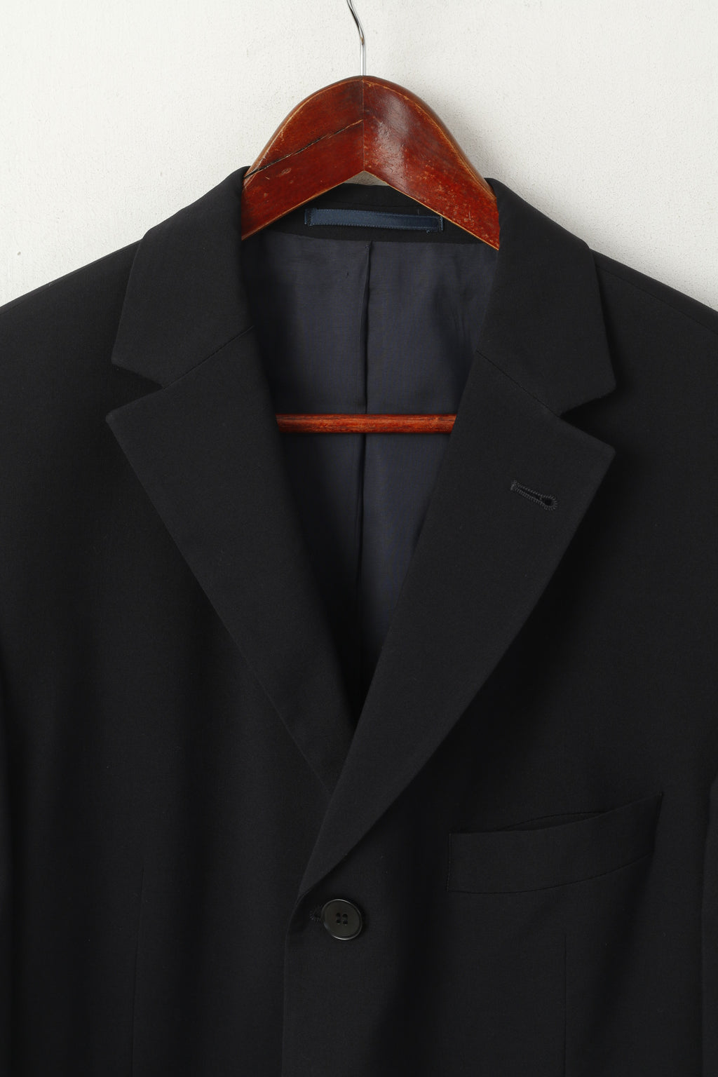 Hugo Boss Men 52 42 Blazer Navy Virgin Wool Rossellini Movie Single Breasted Jacket