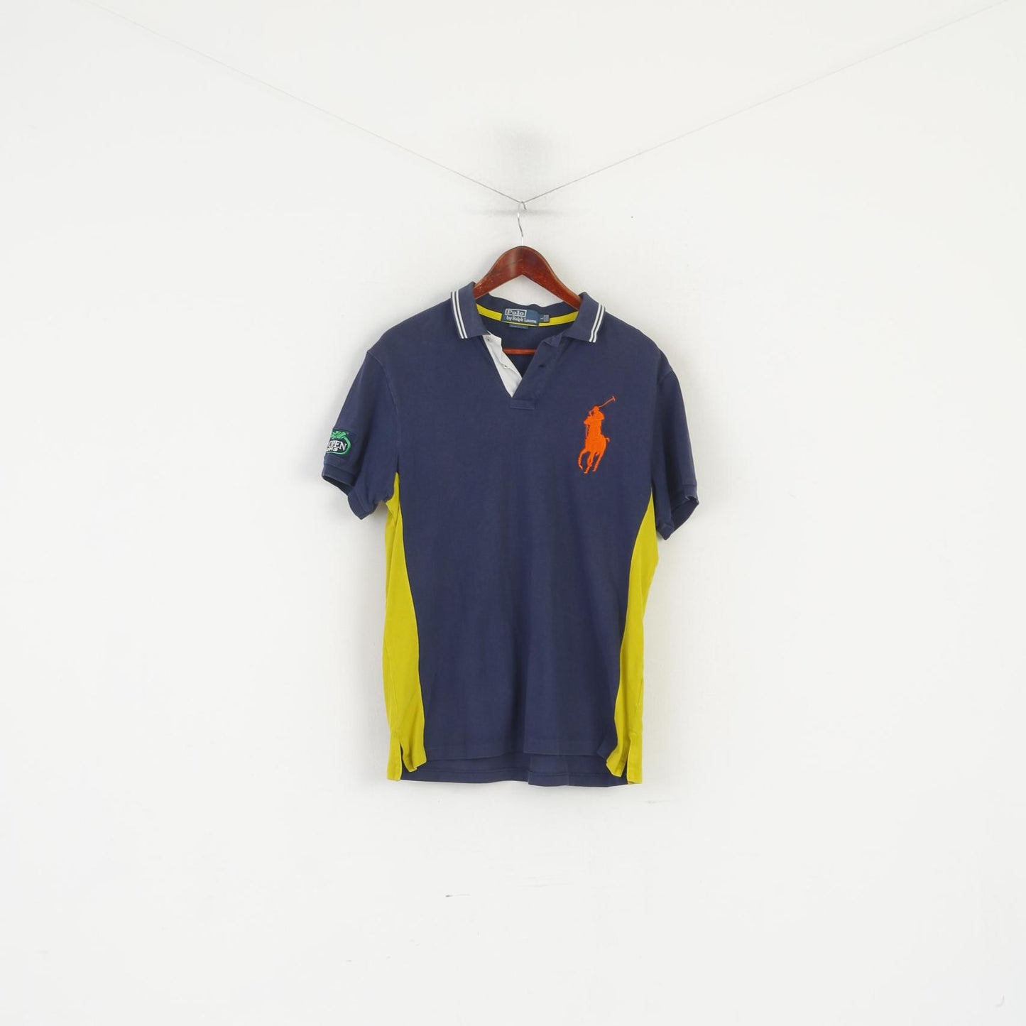 Polo by Ralph Lauren Homme L Polo Bleu Marine Coton US Open 2013 Vintage Top