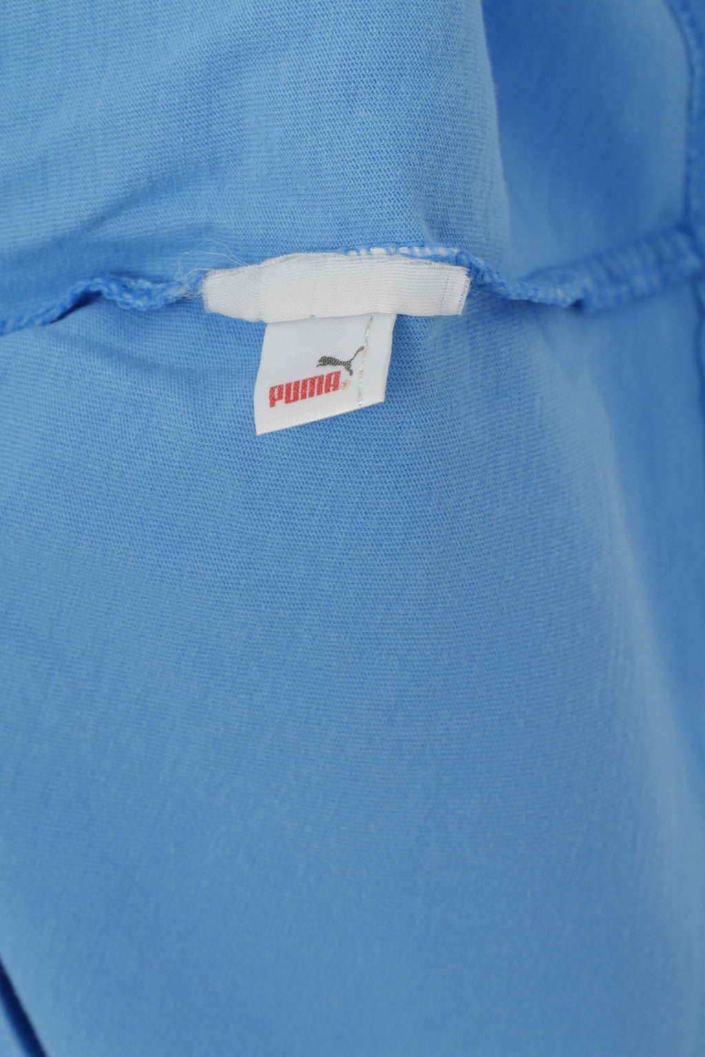Puma Men L Shirt Bleu Coton Graphique Logo Ras du Cou Sport Haut