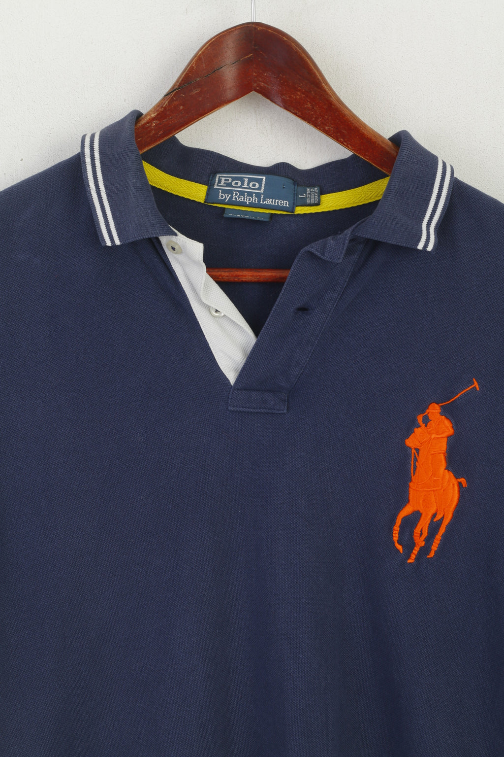 Polo by Ralph Lauren Men L Polo Shirt Navy Cotton US Open 2013 Vintage Top