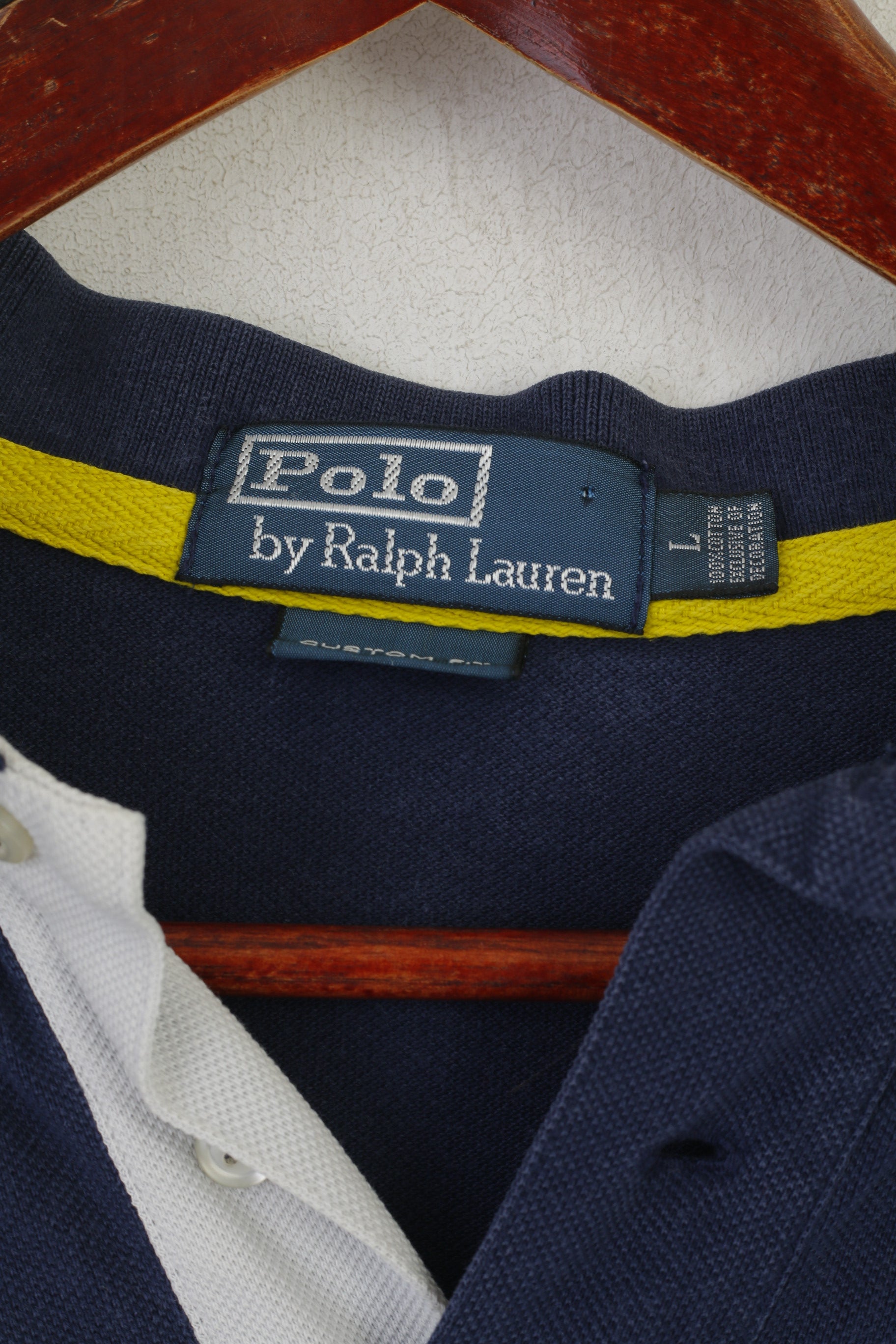 Polo by Ralph Lauren Men L Polo Shirt Navy Cotton US Open 2013 Vintage Top