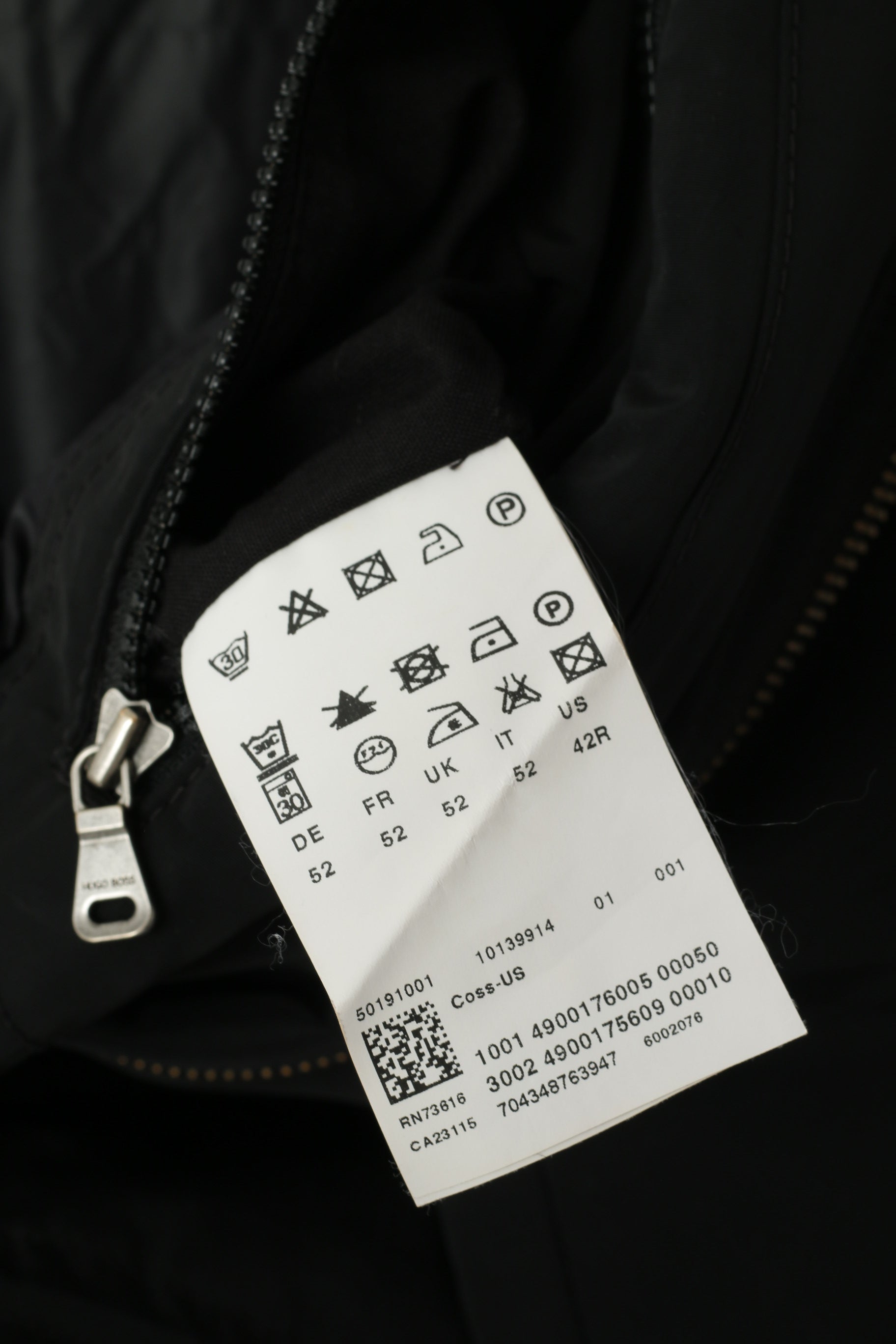 Hugo Boss Men 52 42R M Jacket Black Shiny Bomber Zip Up Lightweight Top