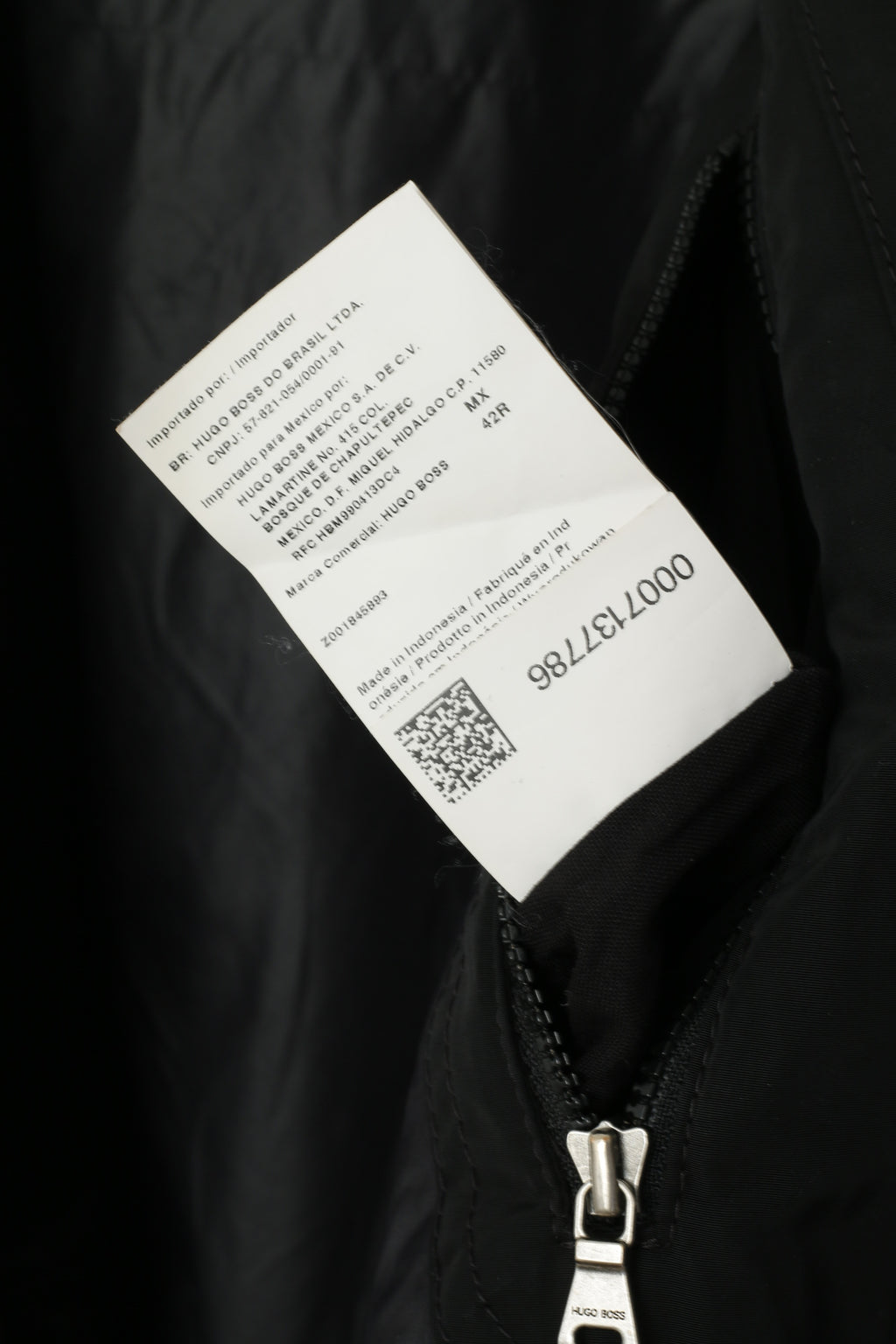 Hugo Boss Men 52 42R M Jacket Black Shiny Bomber Zip Up Lightweight Top