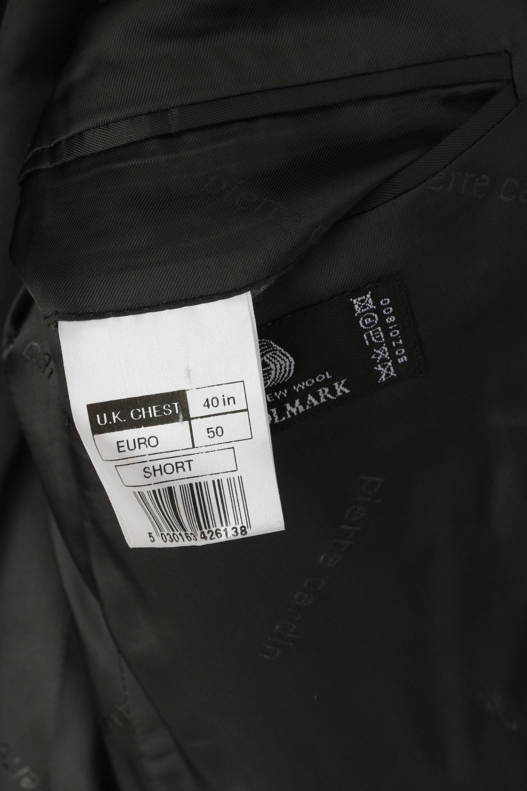 Pierre Cardin Men 50 40 Blazer Gray Striped Wool Single Breasted Jacket