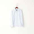 Levi's Men XXL Casual Shirt Blue White Striped Cotton Long Sleeve Top