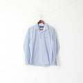 Etro Men XL (M) Casual Shirt Blue Cotton Slim Fit Long Sleeve Plain Detailed Button Top