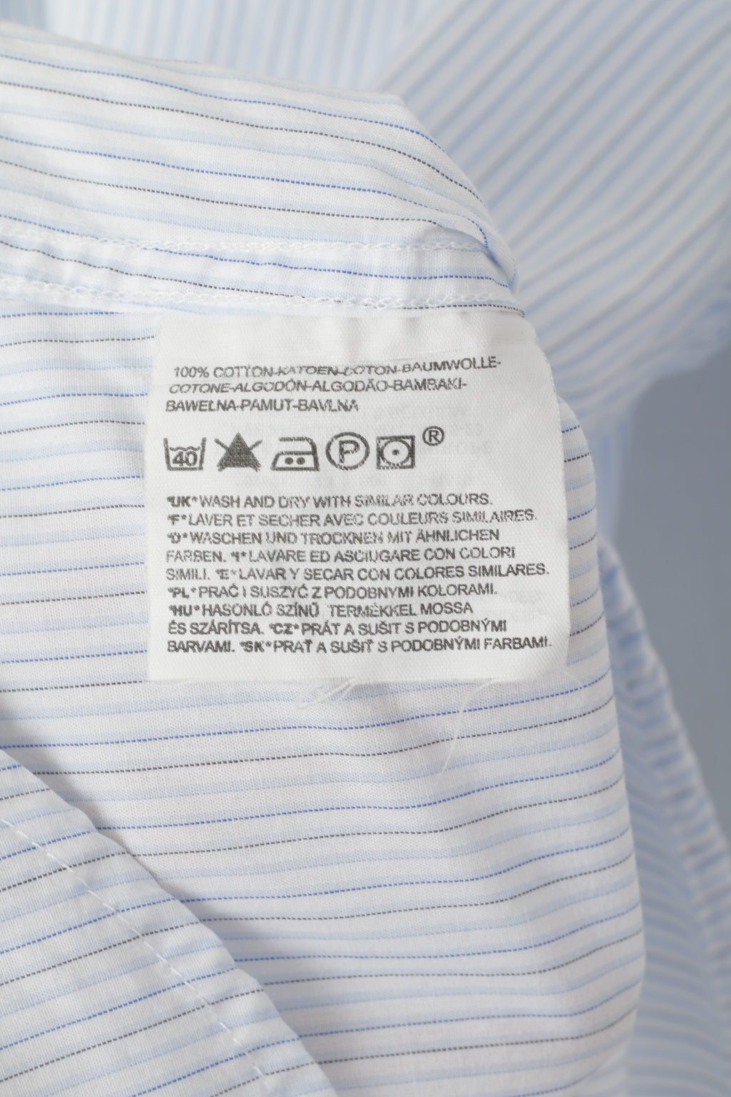 Levi's Men XXL Casual Shirt Blue White Striped Cotton Long Sleeve Top