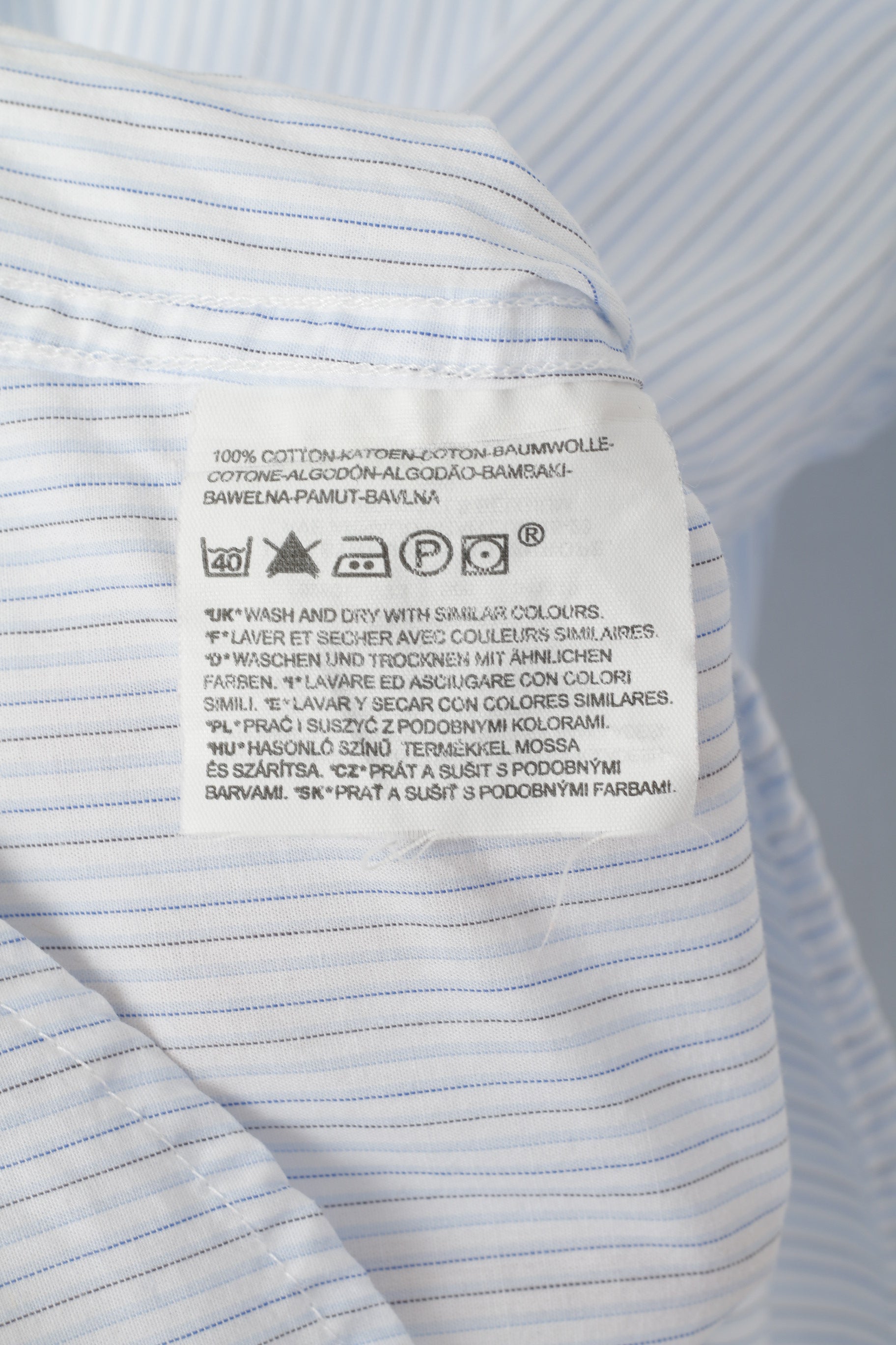 Levi's Men XXL Casual Shirt Blue White Striped Cotton Long Sleeve Top