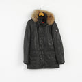 Milestone Hommes 52 L Veste Noir Coton Wax Parka Hiver Pleine Fermeture Éclair Top