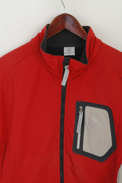 Oursky Men XL Jacket Red Softshell  Polartec Full Zipper Nylon Windproof Outdoor Top