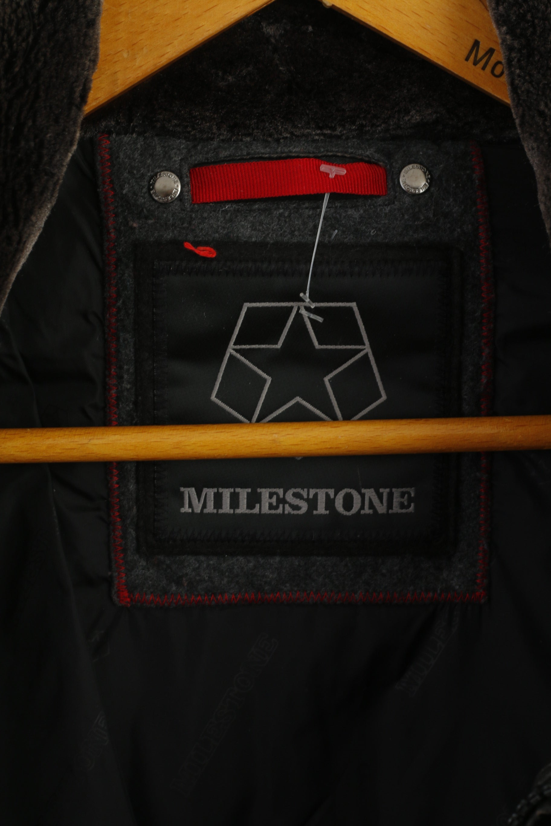 Milestone Men 52 L Jacket Black Cotton Wax Parka Winter Full Zipper Top