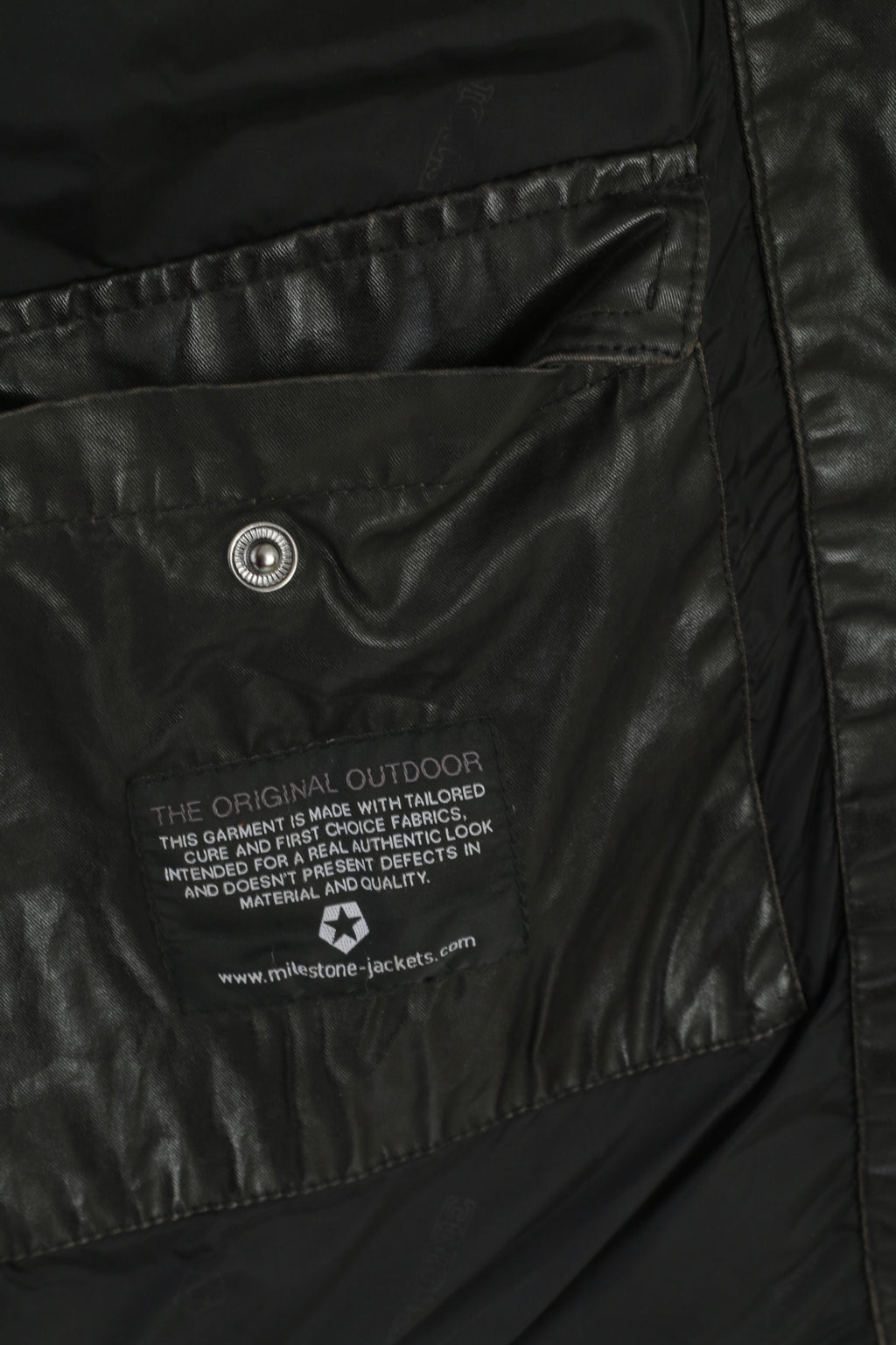 Milestone Men 52 L Jacket Black Cotton Wax Parka Winter Full Zipper Top