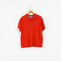 Puma Men XL Polo Shirt Orange Short Sleeve Cotton Stretch Sport Top