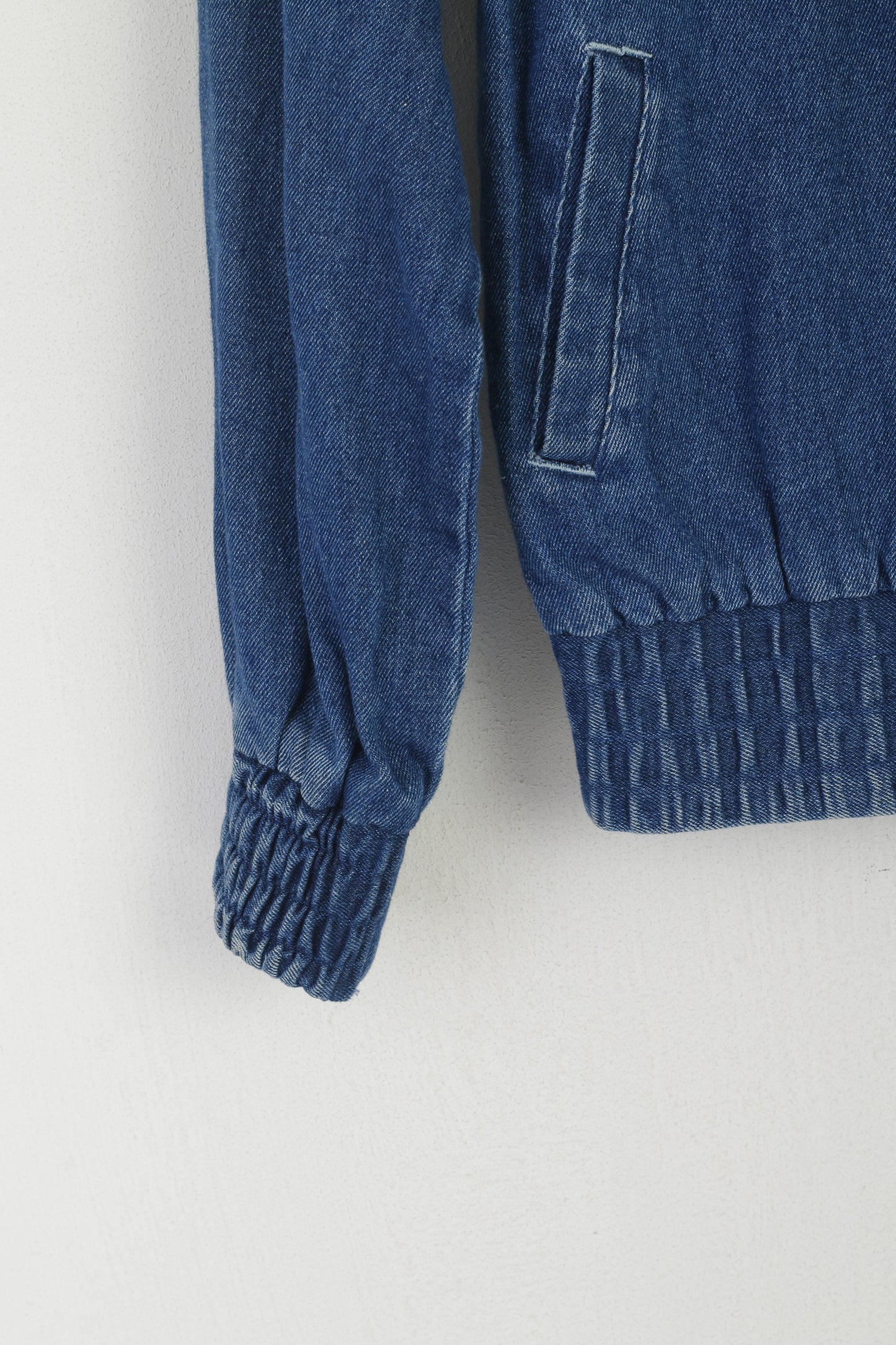 Nuova giacca di jeans Ellesse Grils JM 140-146 Top in cotone blu con cerniera intera