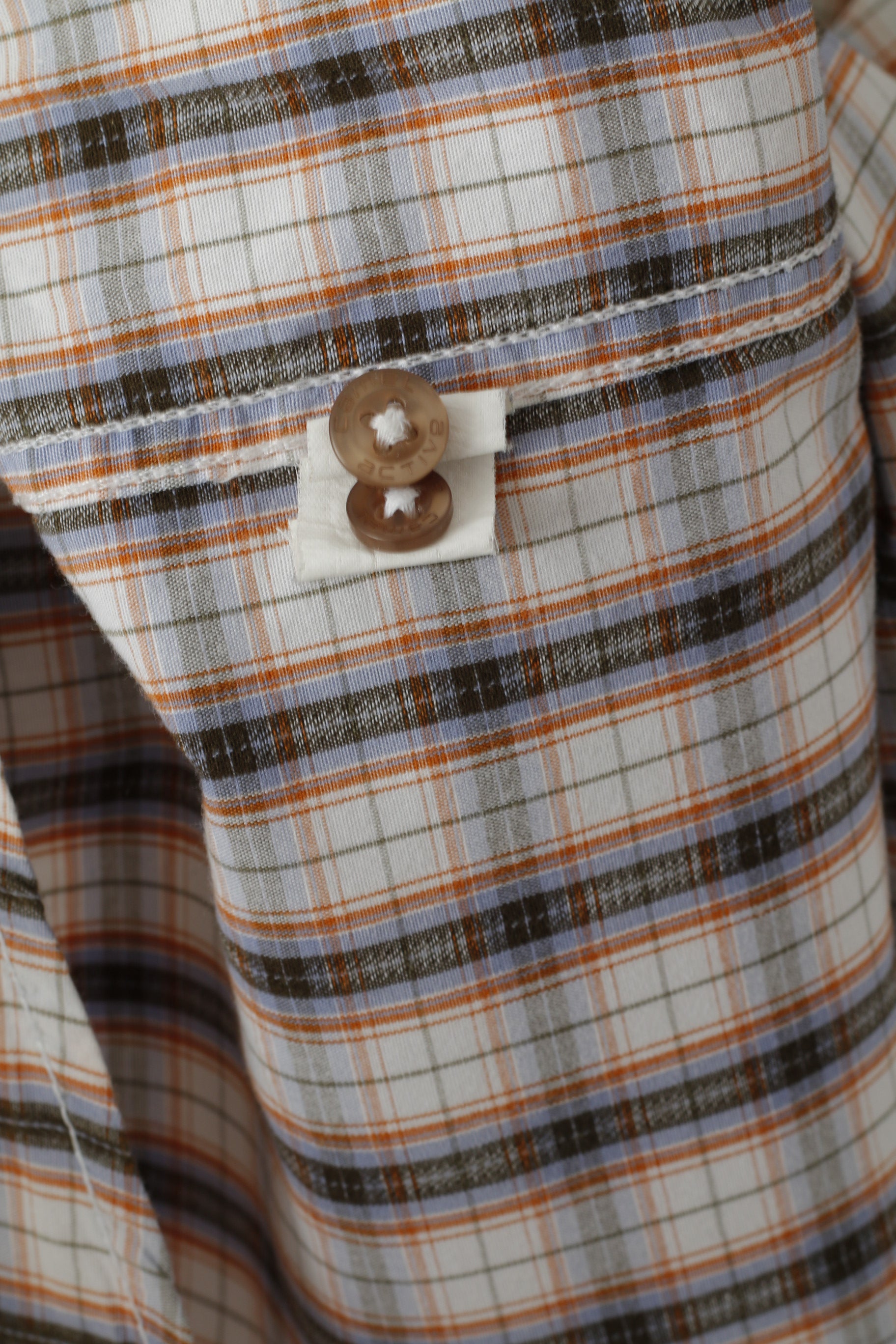 Camicia casual da uomo Camel Active L. Top a maniche lunghe con colletto button down in cotone a quadri marrone