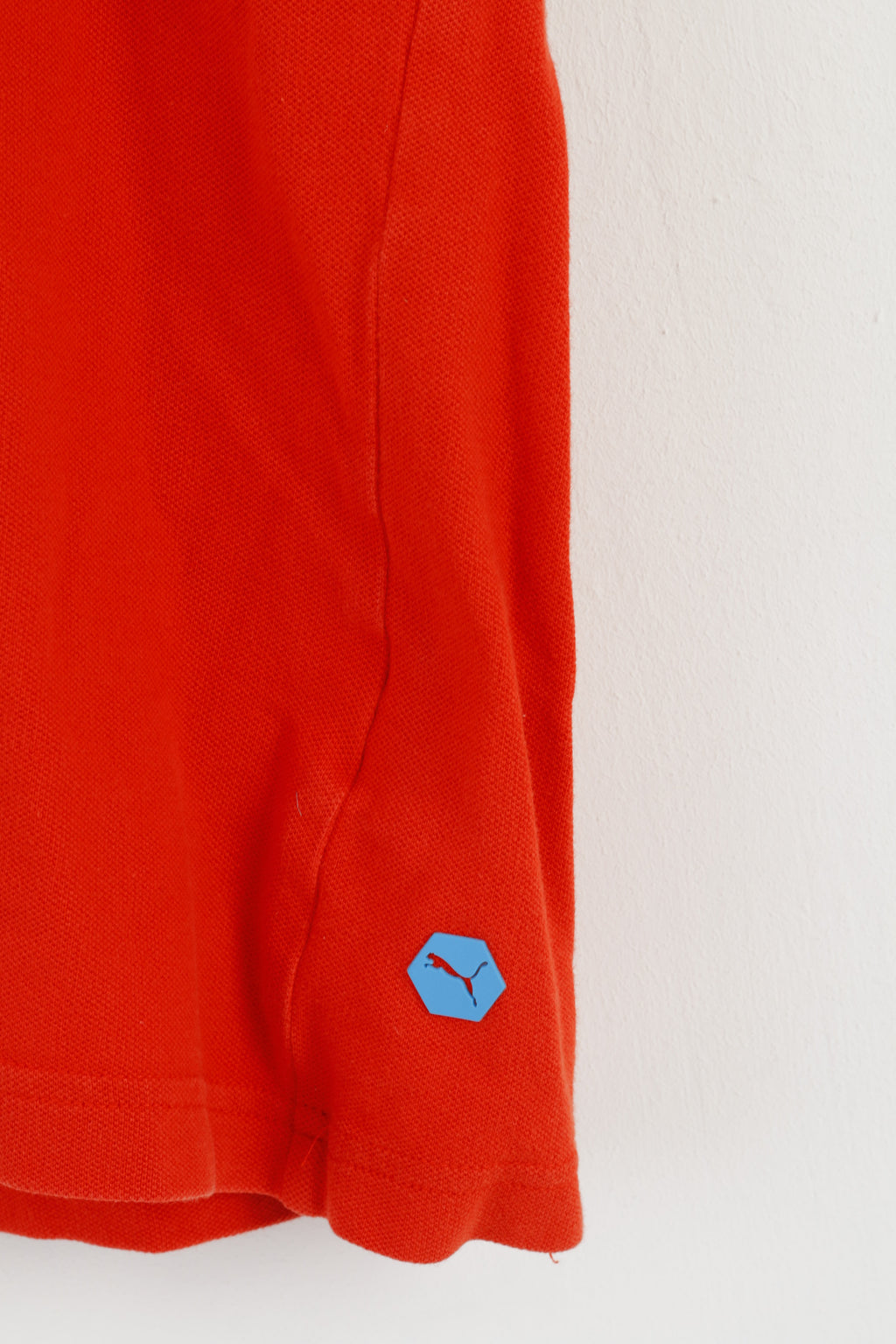 Polo Puma da uomo XL arancione a maniche corte in cotone elasticizzato