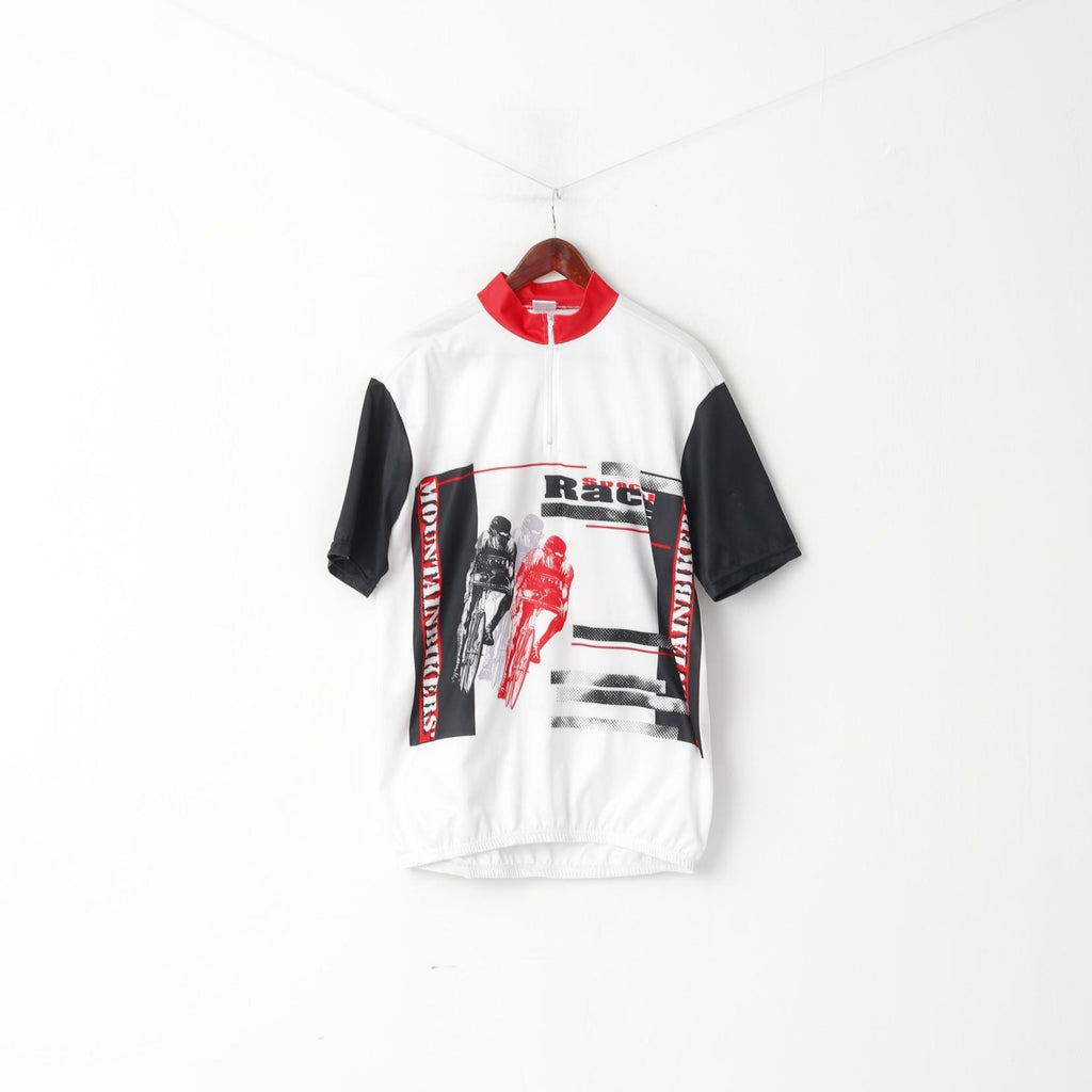 Special Race Men L Cycling Shirt White Bike Short Sleeve Mountain Jersey Top