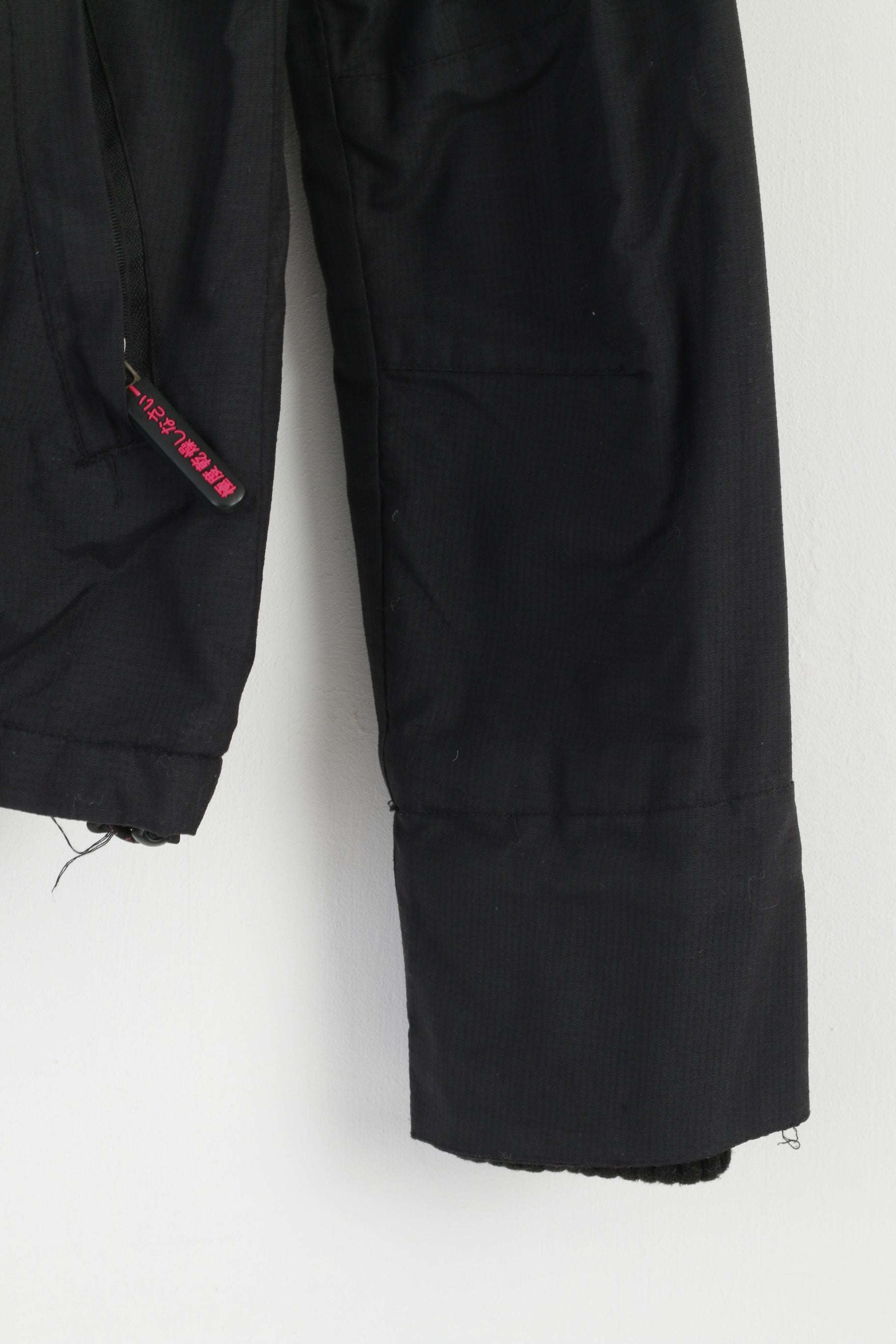 Superdry Women S Jacket Black Hooded Nylon Fleece Inside 3 Zipper Top